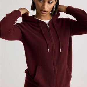 Quince 100% Mongolian cashmere full zip hoodie sweater